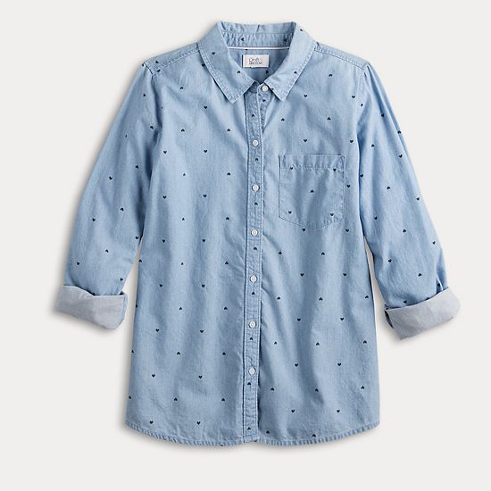  Women's Croft & Barrow® Essential One Pocket Button Down Shirt