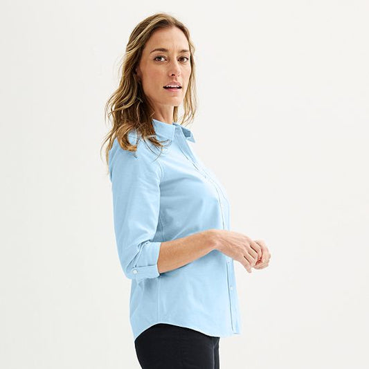  Women's Croft & Barrow® Essential One Pocket Button Down Shirt