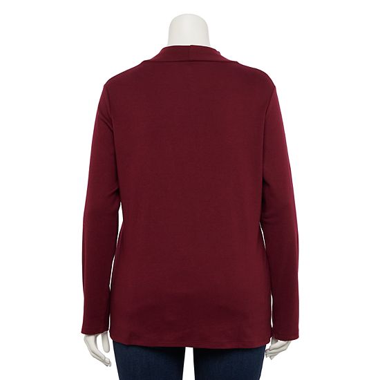  Plus Size Croft & Barrow® Essential Long-Sleeve Mockneck Top