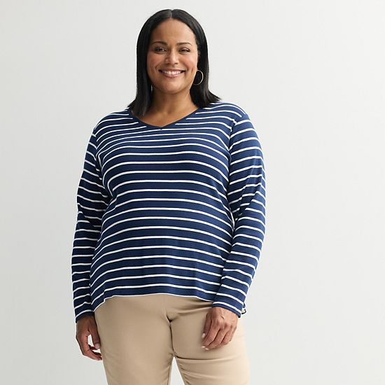  Plus Size Croft & Barrow® Essential V-Neck Top