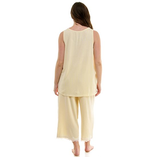  Plus Size Croft & Barrow® 2-Piece Sleeveless Pajama Top & Capri Pants Sleep Set