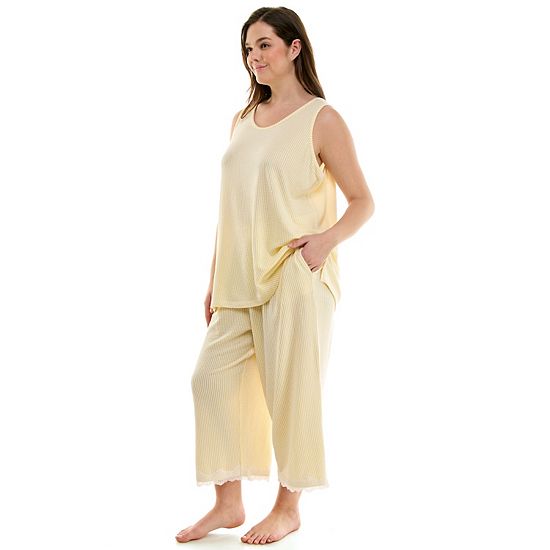 Plus Size Croft & Barrow® 2-Piece Sleeveless Pajama Top & Capri Pants Sleep Set