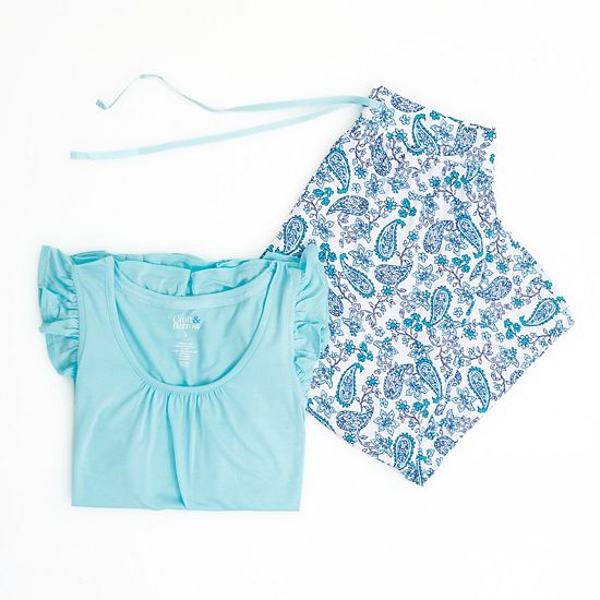  Petite Croft & Barrow® 2-Piece Sleeveless Tank Pajama Top & Capri Pants Sleep Set