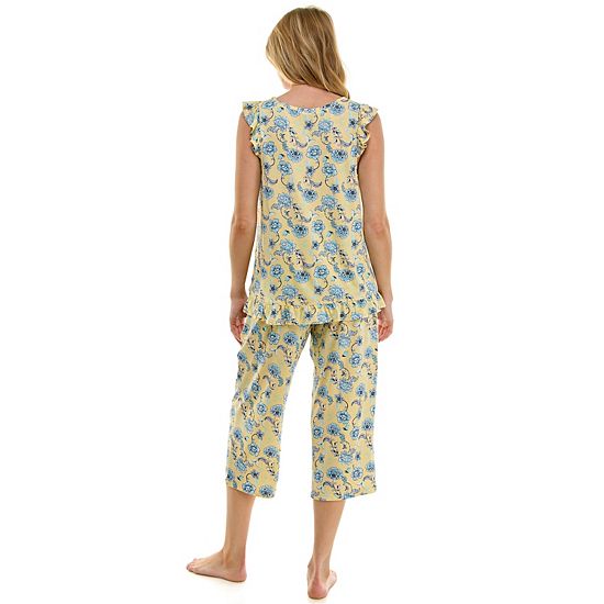  Women's Croft & Barrow® 2-Piece Sleeveless Tank Pajama Top & Capri Pants Sleep Set