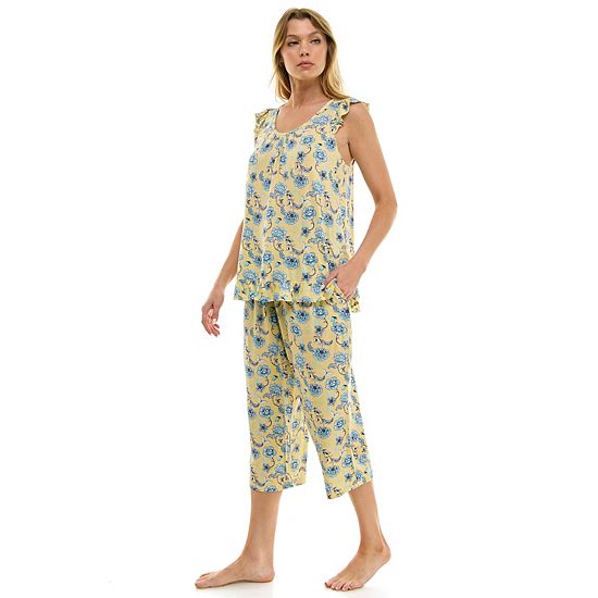  Women's Croft & Barrow® 2-Piece Sleeveless Tank Pajama Top & Capri Pants Sleep Set