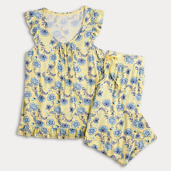  Women's Croft & Barrow® 2-Piece Sleeveless Tank Pajama Top & Capri Pants Sleep Set