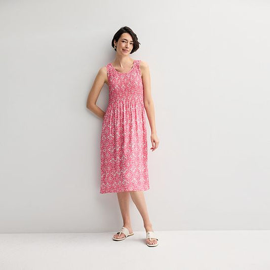  Petite Croft & Barrow® Smocked Midi Dress