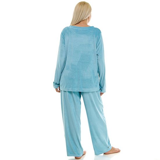  Plus Size Croft & Barrow® Velour Pajama Top & Pajama Bottoms Set
