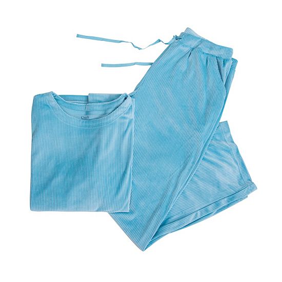  Plus Size Croft & Barrow® Velour Pajama Top & Pajama Bottoms Set