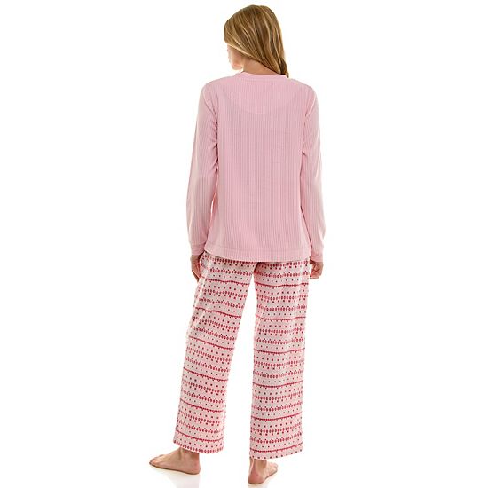  Women's Croft & Barrow® 2-pc. Micro Fleece Pajama Top & Pajama Bottoms Set