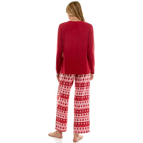  Women's Long Croft & Barrow® Pajama Top & Pajama Bottoms Set