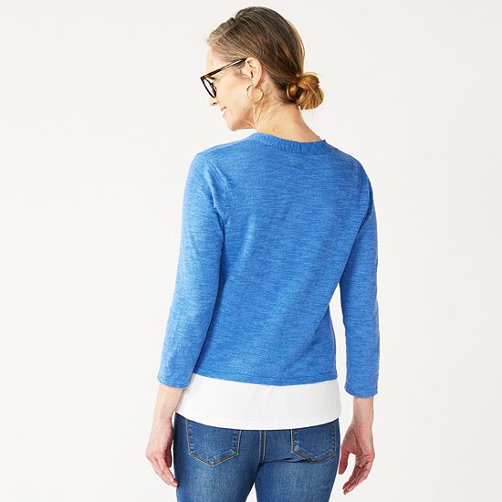  Petite Croft & Barrow® Open-Front Cardigan