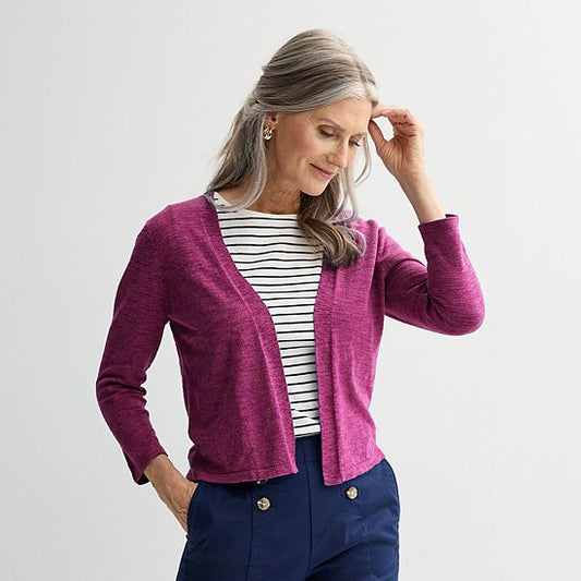  Petite Croft & Barrow® Open-Front Cardigan
