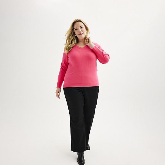  Plus Size Croft & Barrow® Extra Soft V-Neck Sweater