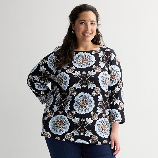  Plus Size Croft & Barrow® Boatneck Top