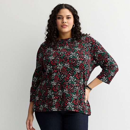  Plus Size Croft & Barrow® Boatneck Top