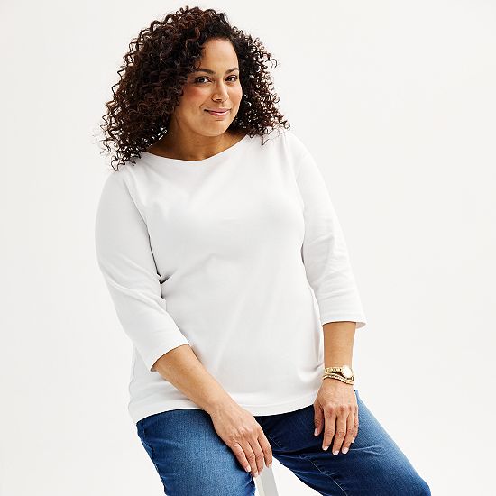  Plus Size Croft & Barrow® Boatneck Top
