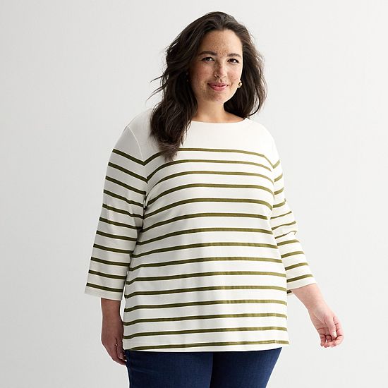  Plus Size Croft & Barrow® Boatneck Top