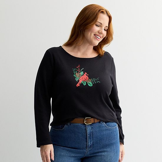  Plus Size Croft & Barrow® Holiday Tee
