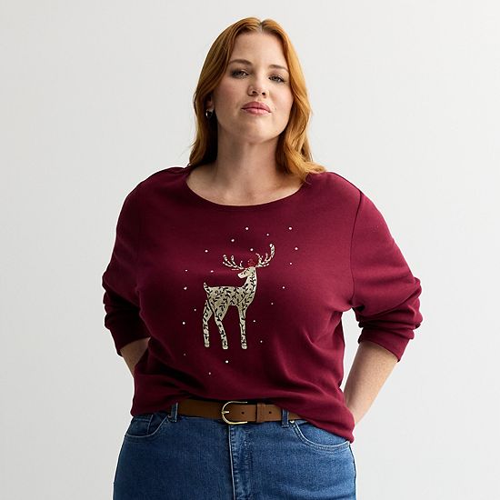  Plus Size Croft & Barrow® Holiday Tee