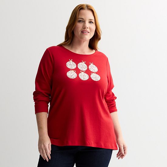  Plus Size Croft & Barrow® Holiday Tee