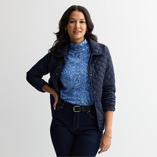  Petite Croft & Barrow® Long Sleeve Mockneck Top