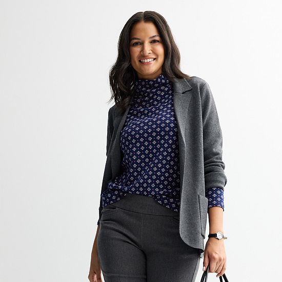  Petite Croft & Barrow® Long Sleeve Mockneck Top