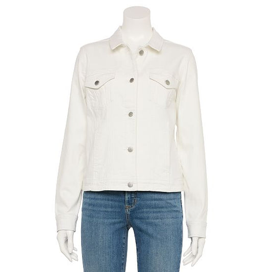  Women's Croft & Barrow® Button-Front Denim Jacket