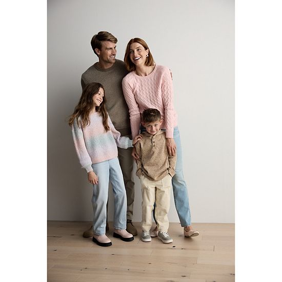  Women's Croft & Barrow® The Extra Soft Cabled Crew Neck Sweater
