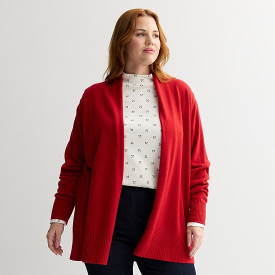  Plus Size Croft & Barrow® The Extra Soft Closureless Cardigan