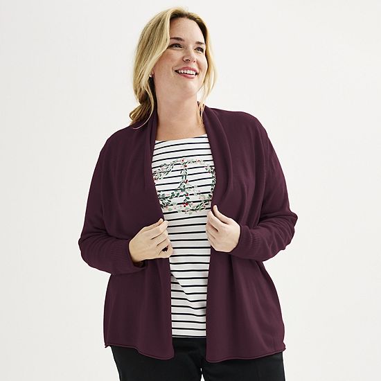  Plus Size Croft & Barrow® The Extra Soft Closureless Cardigan