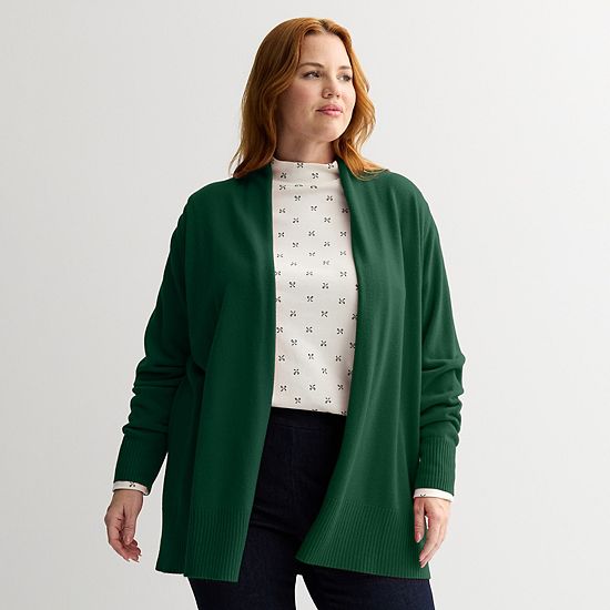  Plus Size Croft & Barrow® The Extra Soft Closureless Cardigan