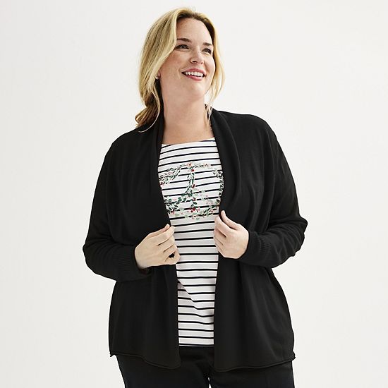  Plus Size Croft & Barrow® The Extra Soft Closureless Cardigan