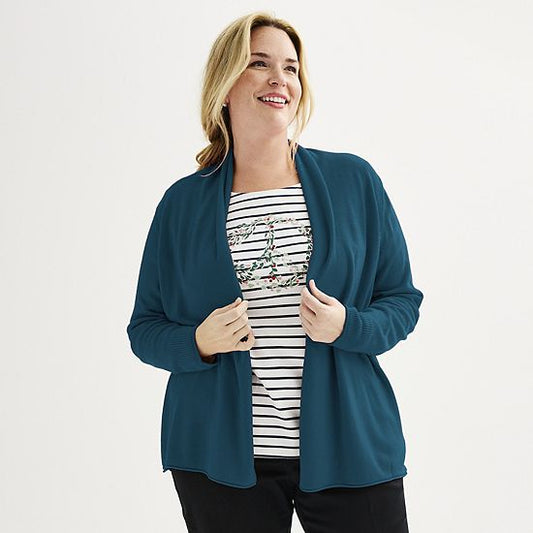  Plus Size Croft & Barrow® The Extra Soft Closureless Cardigan