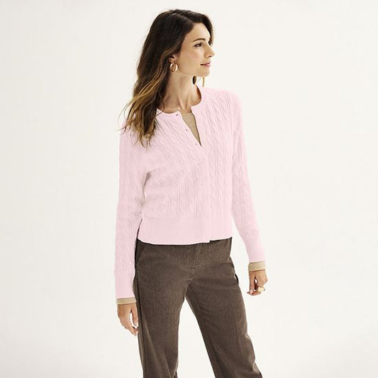  Women's Croft & Barrow® Extra Soft Classic Cable Knit Cardigan