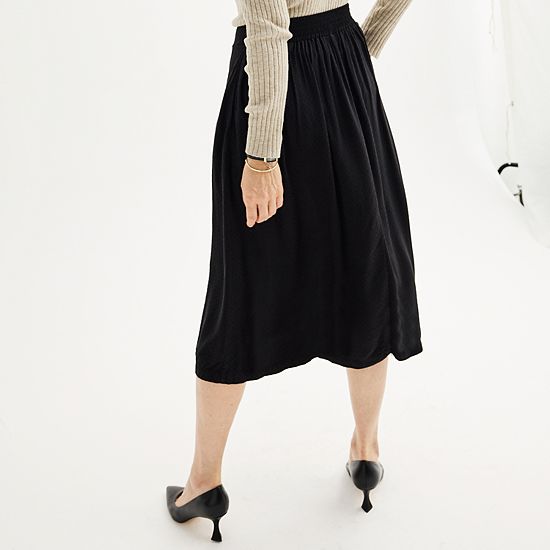  Women's Croft & Barrow® Elastic Waist Midi Skirt