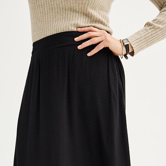  Women's Croft & Barrow® Elastic Waist Midi Skirt