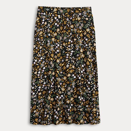  Women's Croft & Barrow® Elastic Waist Midi Skirt