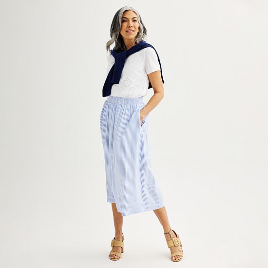  Women's Croft & Barrow® Elastic Waist Midi Skirt