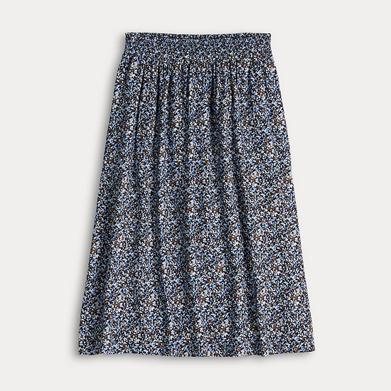  Women's Croft & Barrow® Elastic Waist Midi Skirt