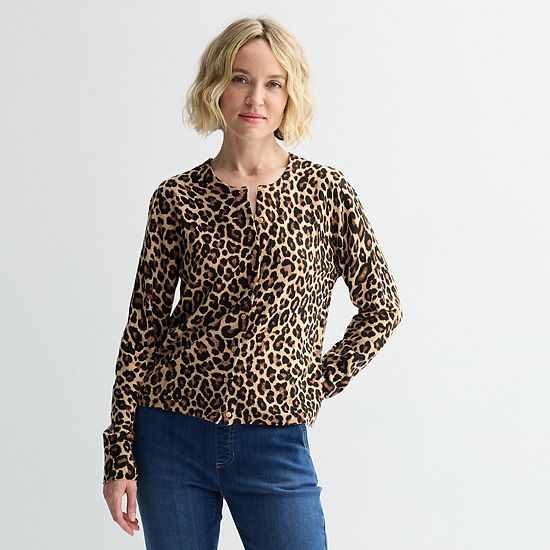  Petite Croft & Barrow® Extra Soft Classic Cable Knit Cardigan