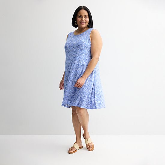  Plus Size Croft & Barrow® Sleeveless Tank Swing Dress