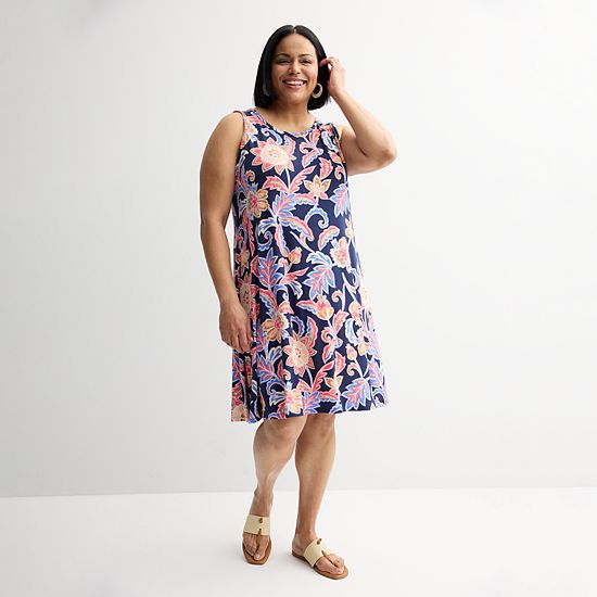  Plus Size Croft & Barrow® Sleeveless Tank Swing Dress