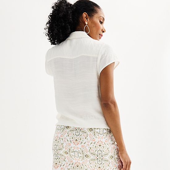  Women's Croft & Barrow® Tie-Front Shirt
