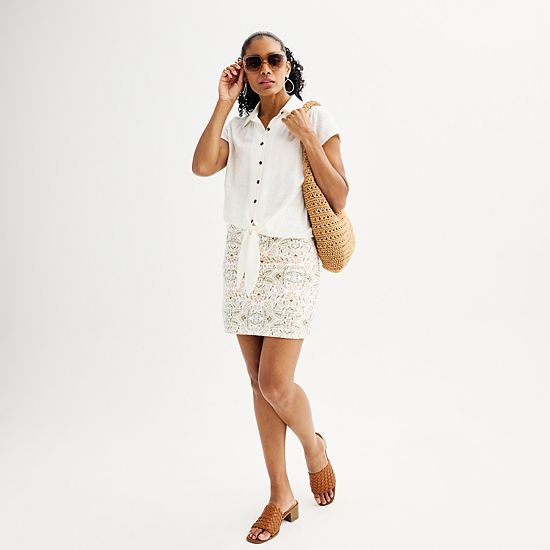  Women's Croft & Barrow® Tie-Front Shirt