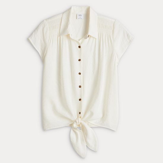  Women's Croft & Barrow® Tie-Front Shirt