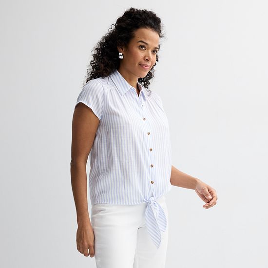  Women's Croft & Barrow® Tie-Front Shirt