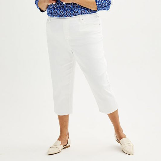  Plus Size Croft & Barrow® Pull-On Denim Capri