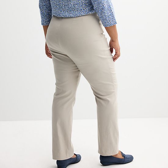  Plus Size Croft & Barrow® Seamed Straight Leg Pull-On Pants