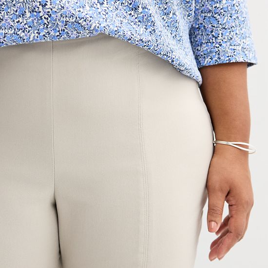  Plus Size Croft & Barrow® Seamed Straight Leg Pull-On Pants